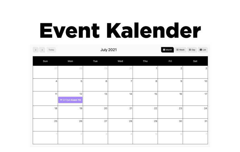 TYPORY Cloud Event Kalender