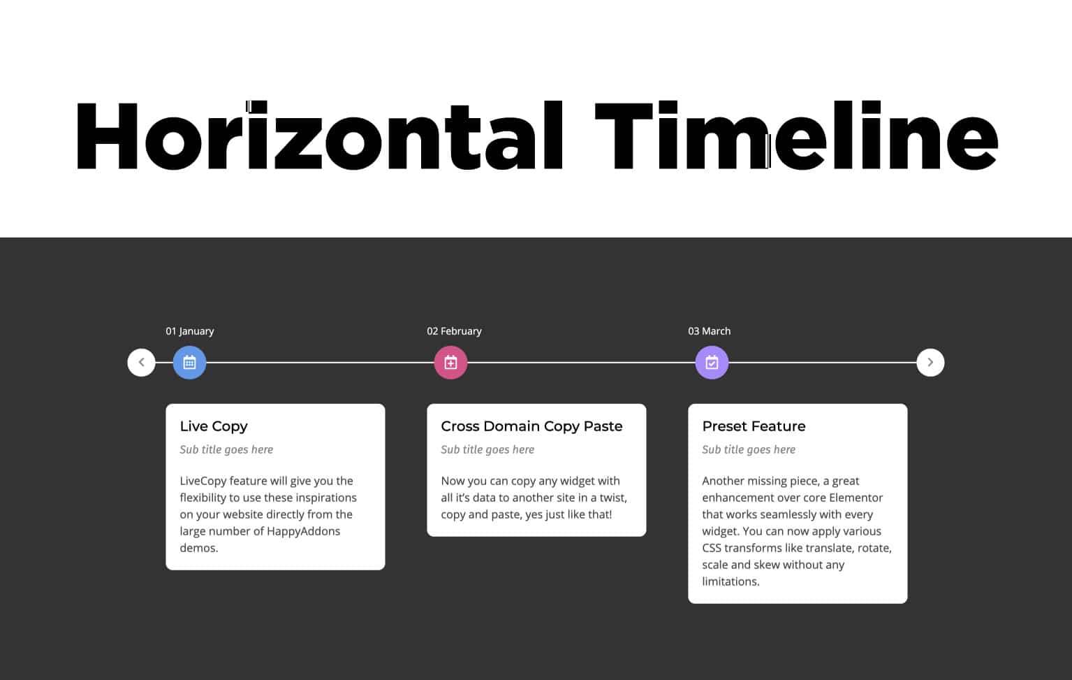 TYPORY Cloud Horizontal Timeline